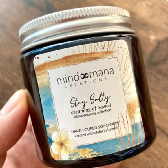 Mind Mana Creations Stay Salty 4 oz Candle - Picture 2 of 3